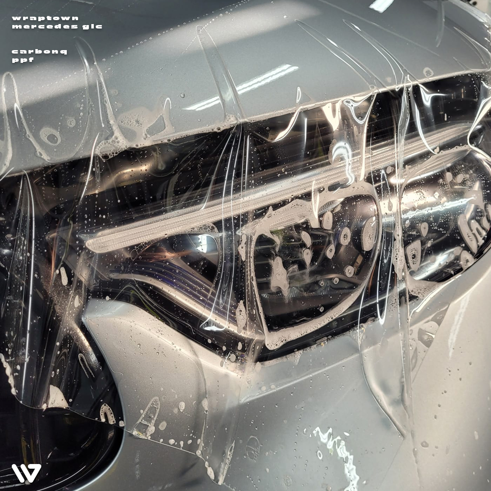Ochrona lakieru Mercedes GLC 220d folią PPF Carbonq - WrapTown - Profesjonalne oklejanie aut Poznań Kościan Leszno